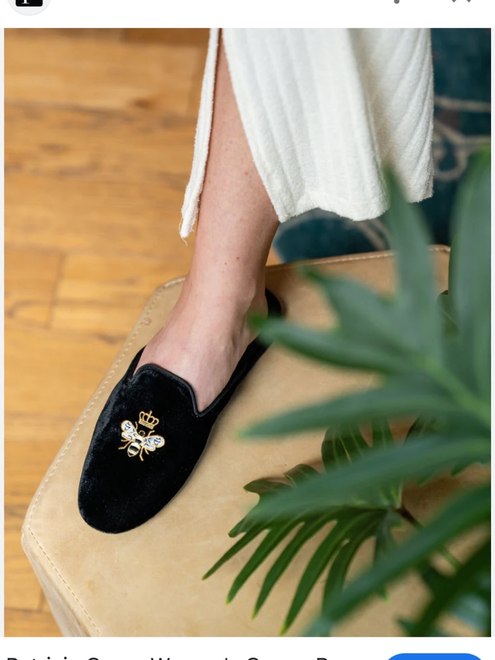 Patricia Green 8 new Black Velvet Embellished Slip-On Loafers
